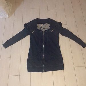 Kensie Zipper long sweatshirt with exaggerated collar